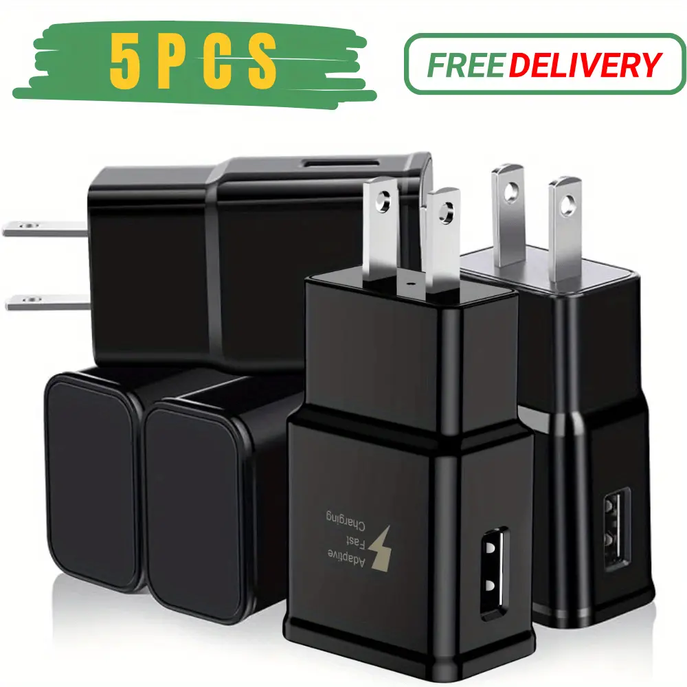 FastFish For Samsung For Galaxy S21/S21+/S21Ultra/S20/S20+/Note 20/10/S10 S9 S8 S7 S6 Edge Plus Active Quick Charge 15W Adaptive Fast Charging Block 5PCS