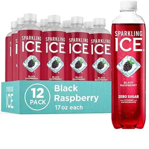 Black Raspberry Sparkling Water, Zero Sugar Flavored Water, with Vitamins and Antioxidants, Low Calorie Beverage, (Pack of 12)