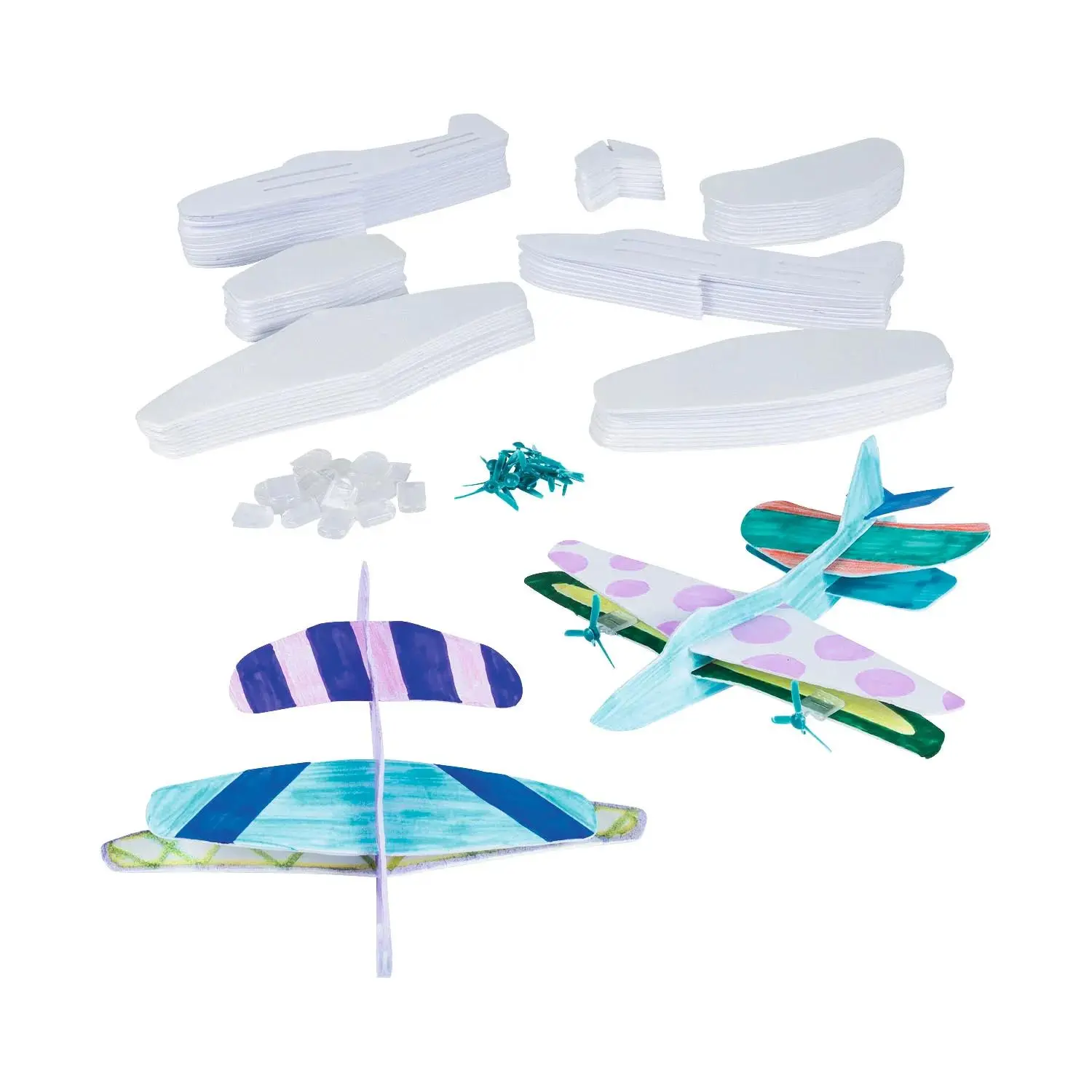 DIY STEAM Model Aircraft & Glider Craft Kit, 9x9 in, 10 Pieces, Early Learning Activity for 5 Years and Older