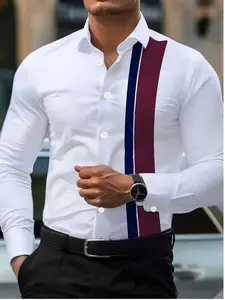 Men's Business Shirt Cst12, Classic Non-Porous Smooth Fabric, Office & Party Wear, Custom Fit Professional Attire, Casual Stylish Menswear