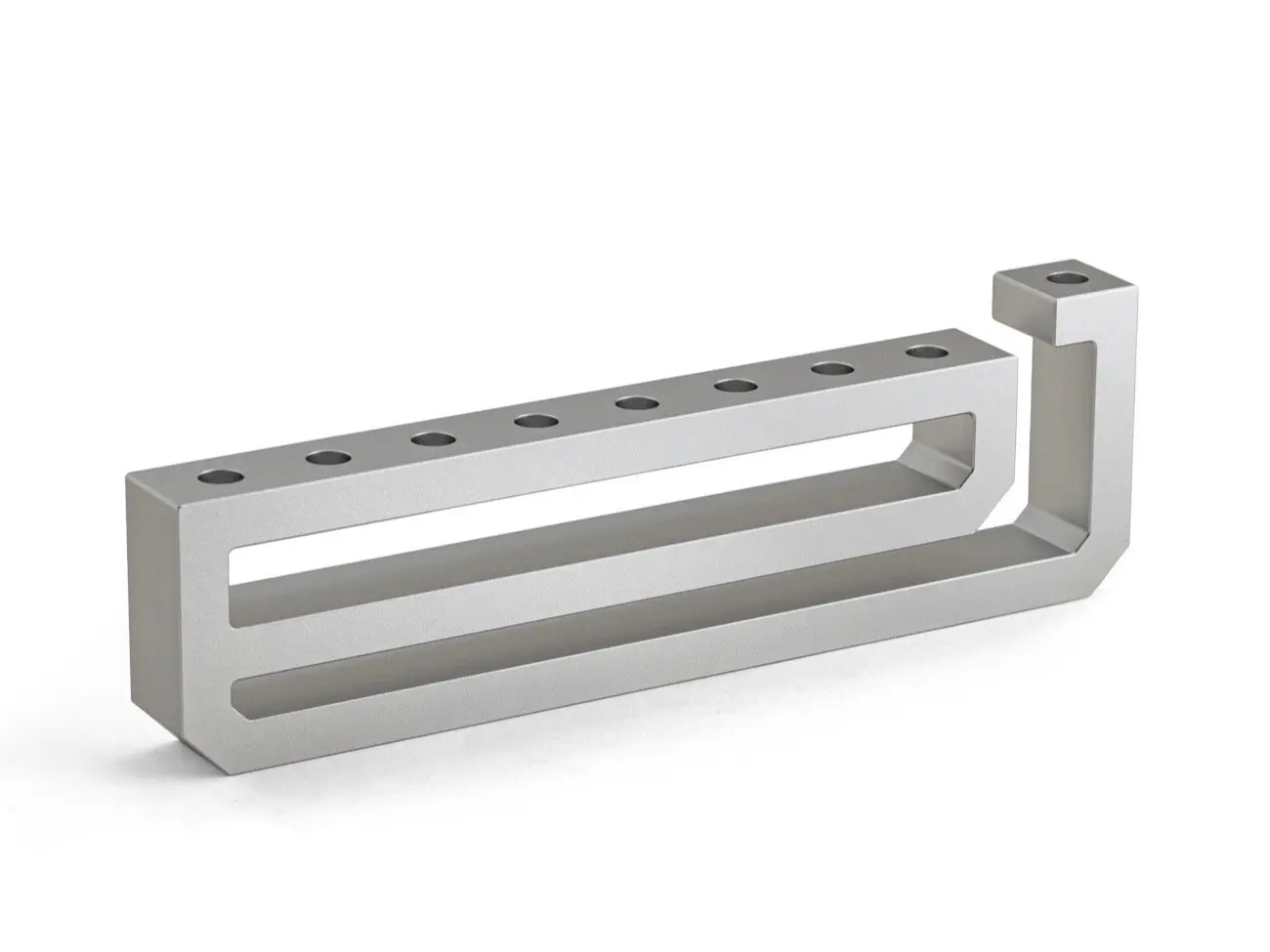Modern Metal Hanukkah Menorah nes Minimalist Heavy Duty Hanukiah | Hebrew Miracle Design | Sleek Aluminum Chanukiah