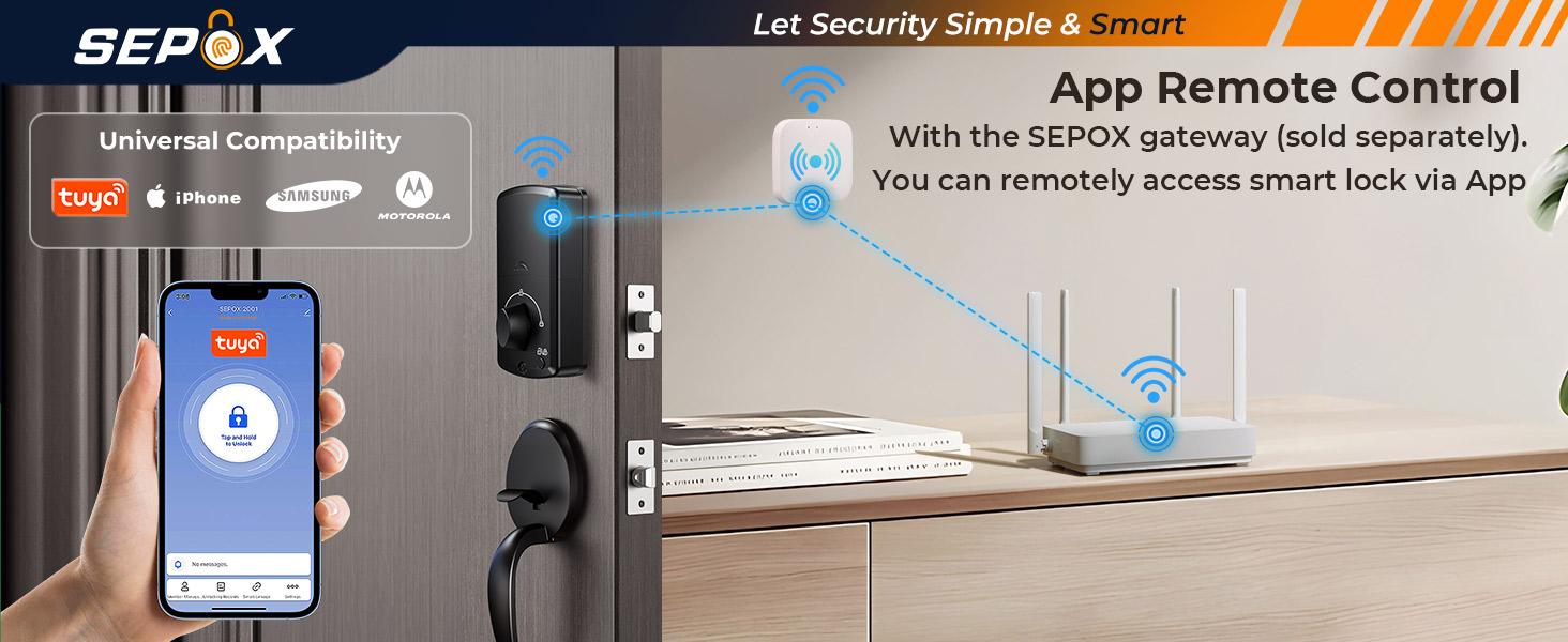 Satin Nickel Smart Deadbolt Door Lock, 5‑in‑1 Keyless Entry (Fingerprint, Tuya APP, WiFi, Bluetooth, Physical Key), Auto Lock, Reversible for Left & Right Doors, Ideal for Exterior & Interior Entry Doors Satin Nickel Smart Deadbolt Door Lock, 5‑in‑1 Keyless Entry (Fingerprint, Tuya APP, WiFi, Bluetooth, Physical Key), Auto Lock, Reversible for Left & Right Doors, Ideal for Exterior & Interior Entry Doors