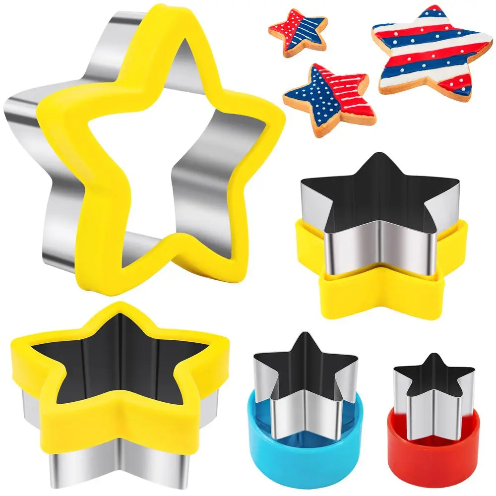 Stainless steel fruit and vegetable mold set, kids’ kitchen playset add-on, safety scissors, crinkle cutter, cutting board, complete baking accessories
