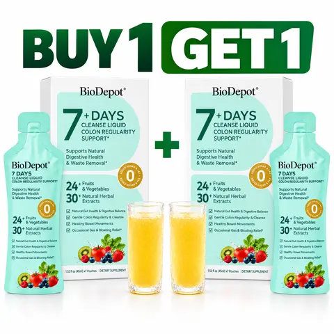 [Buy 1 Get 1 ] Biodepot 7-Day All Natural Liquid Botanical Vitamin Drops - Sugar-Free Drink, Digestive Enzymes Supplement, Gut Support, Body Health Boost, Natural Herbal Aid Daily Dietary Supplement