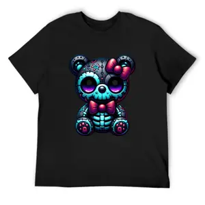 Scare Teddy Bears Print T-shirt Scary Funny Halloween Shirts Short Sleeve Graphic Tee Tops for Men