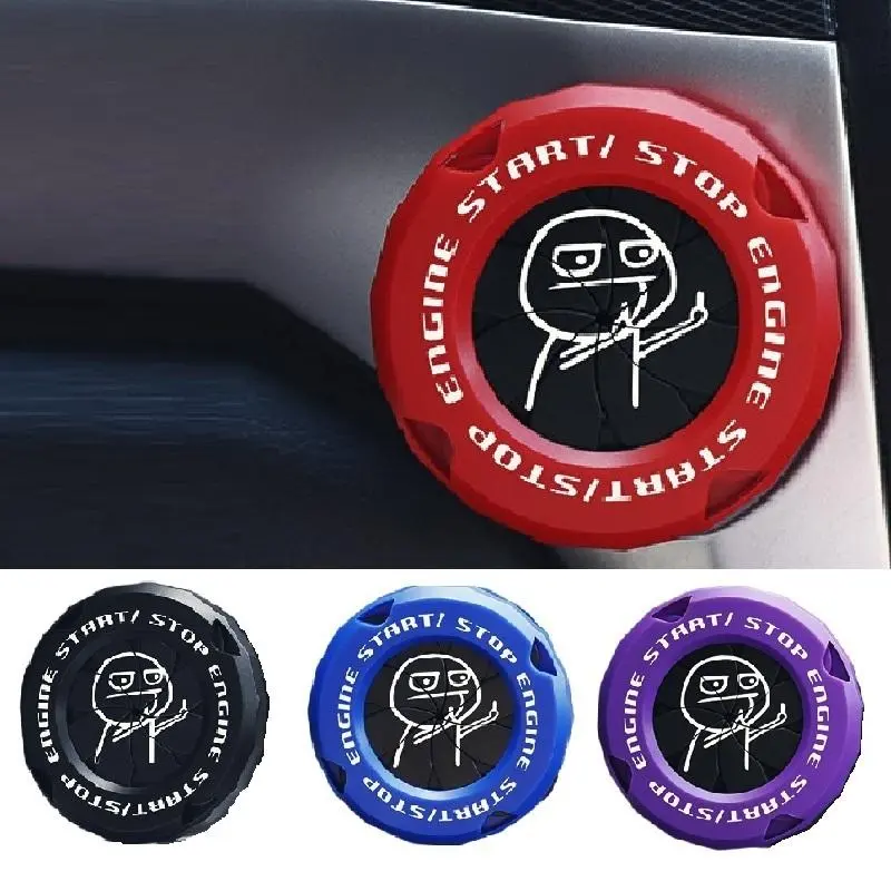 2026 New Car Ignition Switch Cover One-touch Start Button Rotating Protective Cap,Motorcycle Start Stop Ring Decoration Interior Sticker