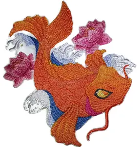 Nature's Bounty Beautiful Custom Fish Portraits [ Asian Koi Fish ] Embroidered Iron On/Sew Patch (6" x 5") Made in USA