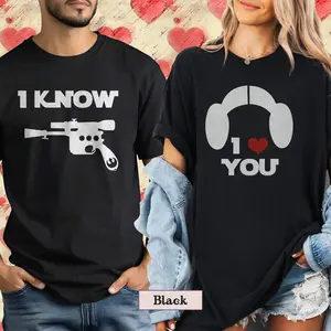 Valentine Couple Matching Shirts I Love You - I Know Movie Character Duo Sweatshirt Hoodie, Boyfriend Girlfriend Lover Gift
