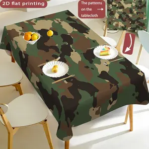 Camouflage Print Tablecloth, Polyester Fabric, Ideal for Kitchen Dining, Outdoor Activities, Picnic, Garden Party