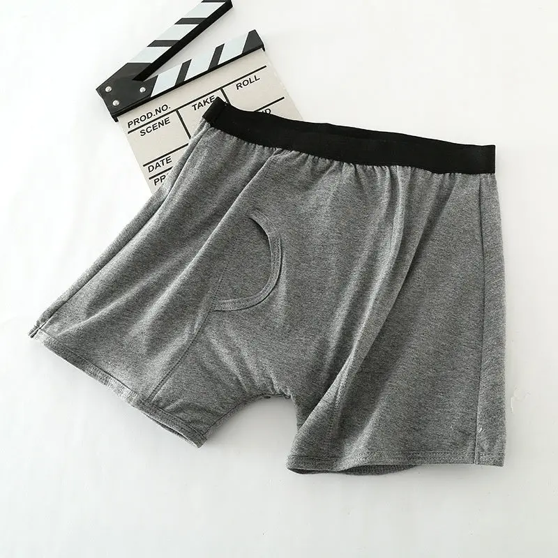 Men's Washable Incontinence Underwear - Traditional Cotton Fabric Boxer Briefs for Seniors with Top Absorbency, Mid-Waisted Leak-Proof Design (200cc)
