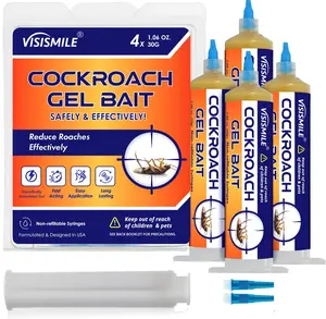 Roach Gel Bait Indoor and Outdoor: Cockroach Killer Repellents for German Cockroaches, Small Roaches – Cockroach Deterrent for Homes and Kitchens – Pet Safe Roach Control 4-Tubes