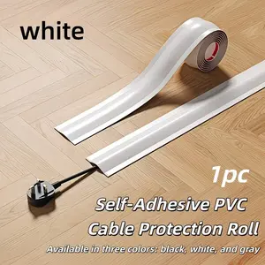 Self-Adhesive PVC Cable Protection Roll - a Solution for Managing Cords on Floors And Walls, Decorative Wire Cover Strip,Dual-use for Home and Office Use， Wire Organizer, Invisible Soft Wire Bundle Tray, Cable Channel
