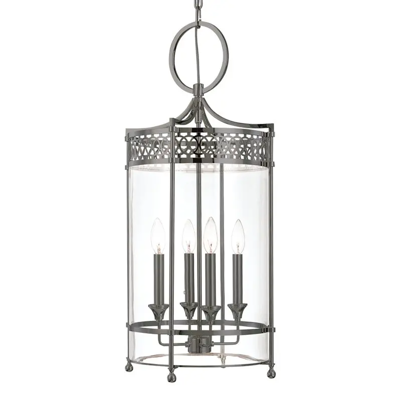 Amelia Large Lantern with Whimsical Scrollwork and Mouth-Blown Glass Barrel for Elegant Lighting