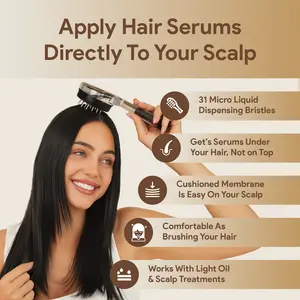 Scalp Direct Liquid Serum Applicator Brush with 31 Micro Roller-Ball Bristles for All Hair Types Precision Application for Serums Oils Growth Treatments Massages and Scalp Stimulation