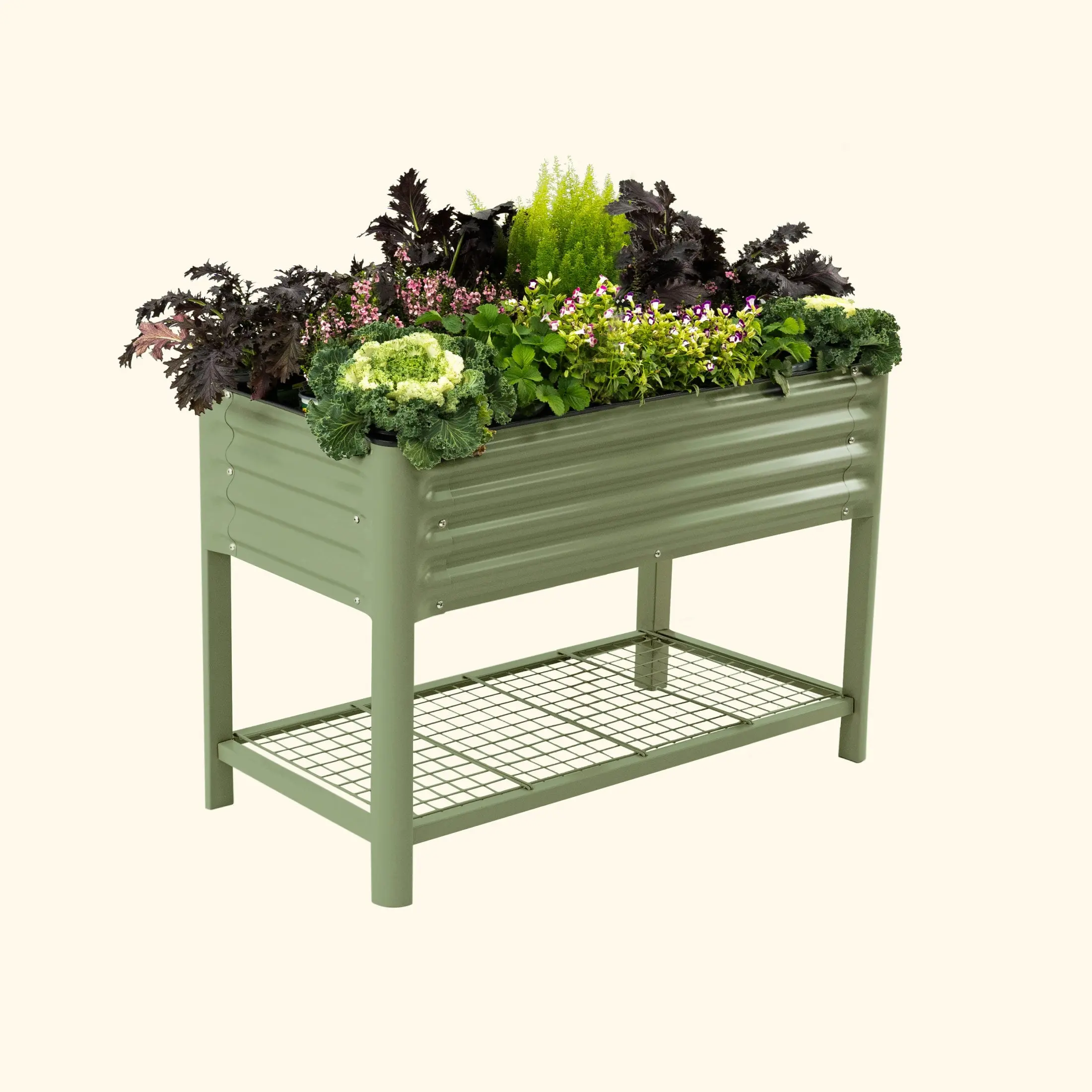 Vego Garden V Series Elevated Raised Planter Bed - 2x4 ft Size Metal Patio Planter, Single Unit, 700 lbs Capacity, Optional Wheels, Durable Easy-to-Use for Herbs, Greens