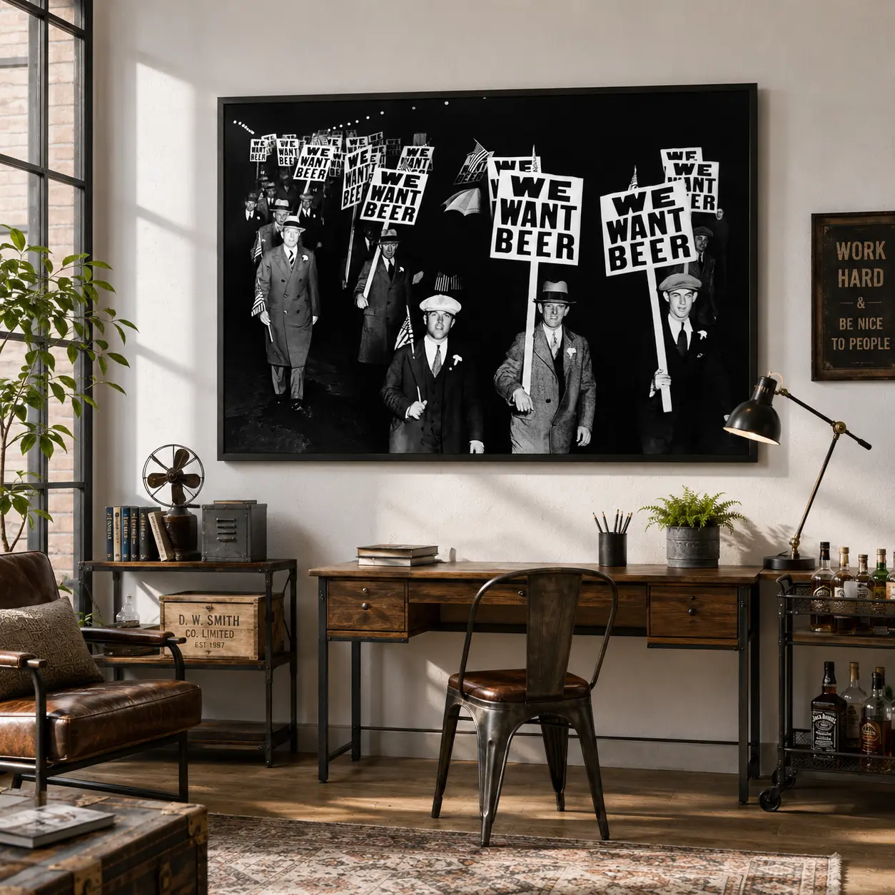 1920s Prohibition Wall Art Print, Vintage Black and White Funny Poster, Retro Speakeasy Bar Decor for Home or Office, Decoration, Gift