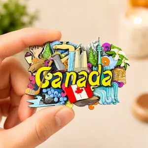 Canadian Fridge Magnet Souvenir Gift - Magnetic Item, Refrigerator Decorating Magnets, Collectibles for Kitchen Home Supplies, Office Whiteboard Travel Keepsake Personalized Memento