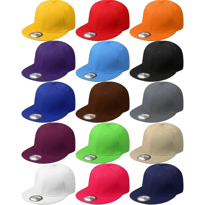 Men's Hats - 1/5 Pack Solid Hip Hop Snapback Caps, Adjustable Streetwear Flat Brim Cap, Fitted Cool Fashionable Hats for Casual Outfits, Sohochic