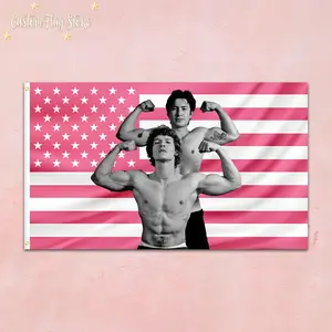 Shane Hollander & Ilya Rozanov American Pink Flag Tapestry – Aesthetic Personalized Wall Hanging 3x5 ft Flag, Heated Rivalry Max Mayfield Custom Pink American Flag Decor for Bedroom, Dorm & Perfect Gift for Heated Rivalry Fans,  Lovers & Collectors