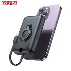 RETMSR 10000mAh Magnetic Charging Bank PD20W Mini Stick and Charge for Apple Android Lightweight Portable Emergency Power for Outdoor Travel Student Party Business Trip