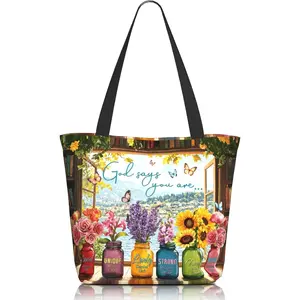 Bible Tote Bag Church Bag Christian Tote Bags For Women Religious Organizer Christian Gift With Zipper