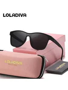 LOLADIVA 1 Piece Futuristic Designs Full Frame Sunglasses Cyberpunk Style Square Frame Sunglasses UV400