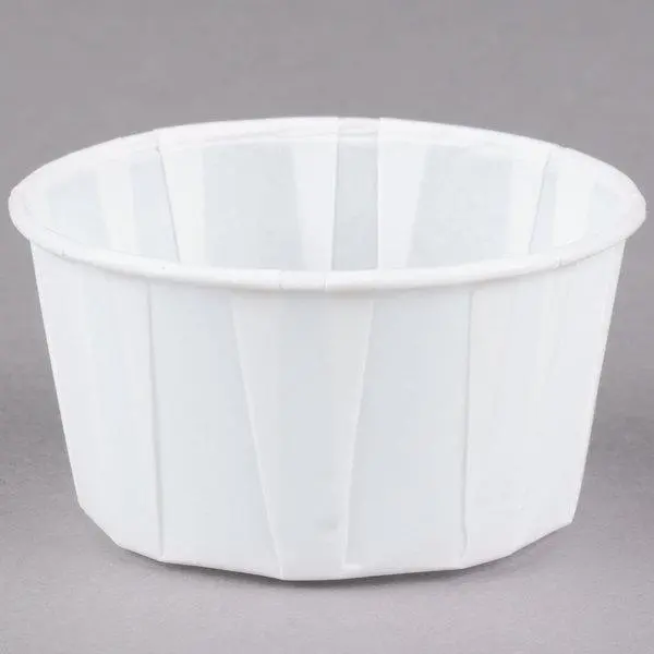 4 fl oz Plain Disposable White Paper Souffle Cups - Eco-Friendly Compostable Stackable, 500-Count Bulk Non-Toxic Food Serving Tableware, Home & Barbeque Party Barbeque Baking Ice Cream Containers, Eco-Friendly Material, Tearing Resistance, No Closure