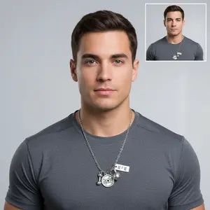 Sports Belief Power Dumbbell Barbell Pendant Necklace Unisex Zinc Alloy Geometry Style 51-80cm Perimeter Vintage Silver Color
