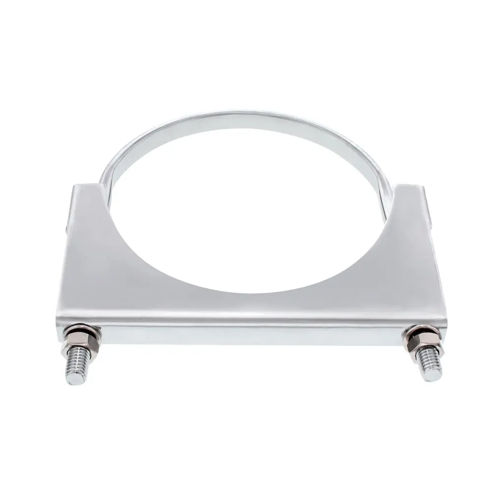 4" ID Size Polished 304 Premium Grade Stainless-Steel U-Bolt Exhaust Clamp with Nuts, 4 Inches, Ensures Durability and Long Lasting Performance