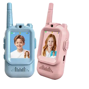 2-Pack Kids Rechargeable Handheld Video Walkie Talkies - Colorful, Durable - For Indoor & Outdoor Games, Ages 3-12 - Ideal Birthday Gift