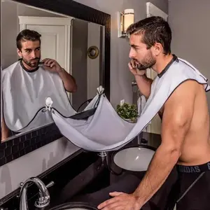 1/2PCS Male Shaving Aprons Creative Wall Mirror Suction Haircut Wrap Cape Home Salon Moustache Beard Shaving Apron Cleaning Bib