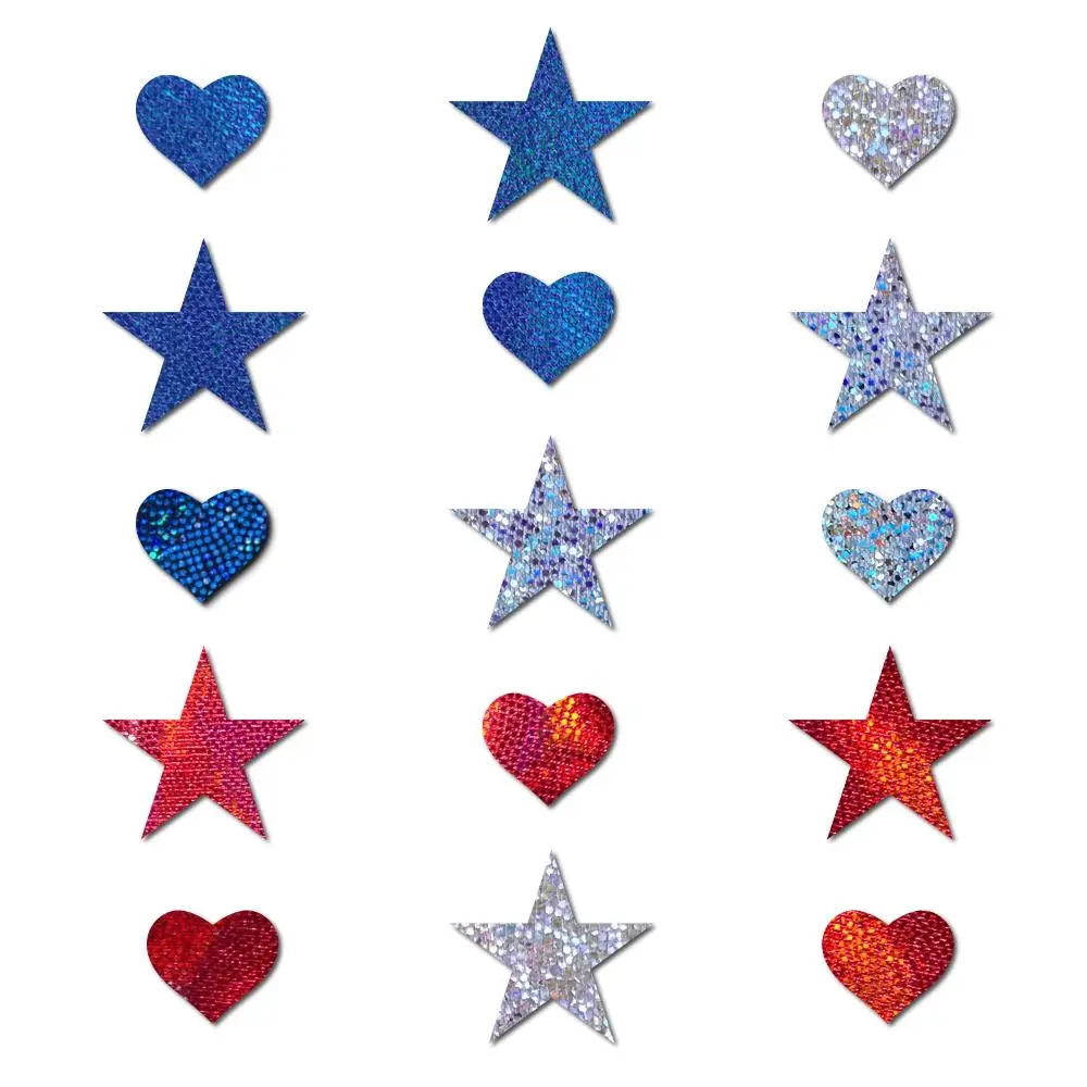 Pastease - Body Stickers - Pastease Confetti: Glitter Red, White & Blue Patriotic Baby Star Body Pasties - All American Picnic BBQ Patriotic Parade Outfit Accessory - Dimensions: 0.5” x 0.5” Diameter: 0.5 inches