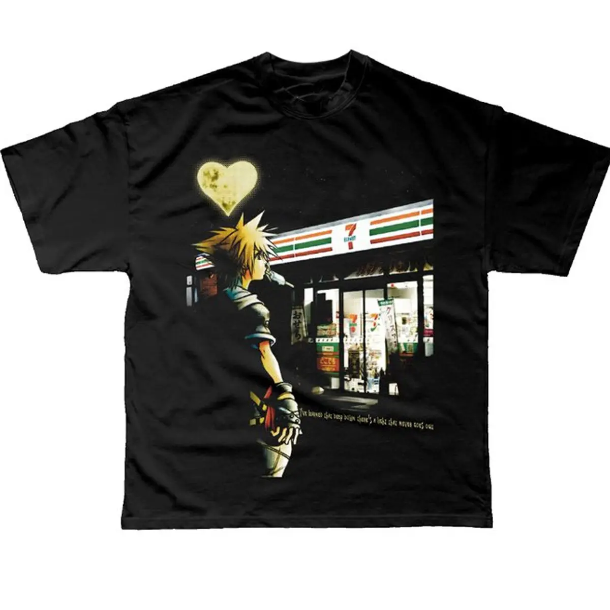 Cloud Strife 7-Eleven T-Shirt – Final Fantasy VII Parody Shirt, Retro Gamer Anime Tee, Vintage Streetwear Graphic Top