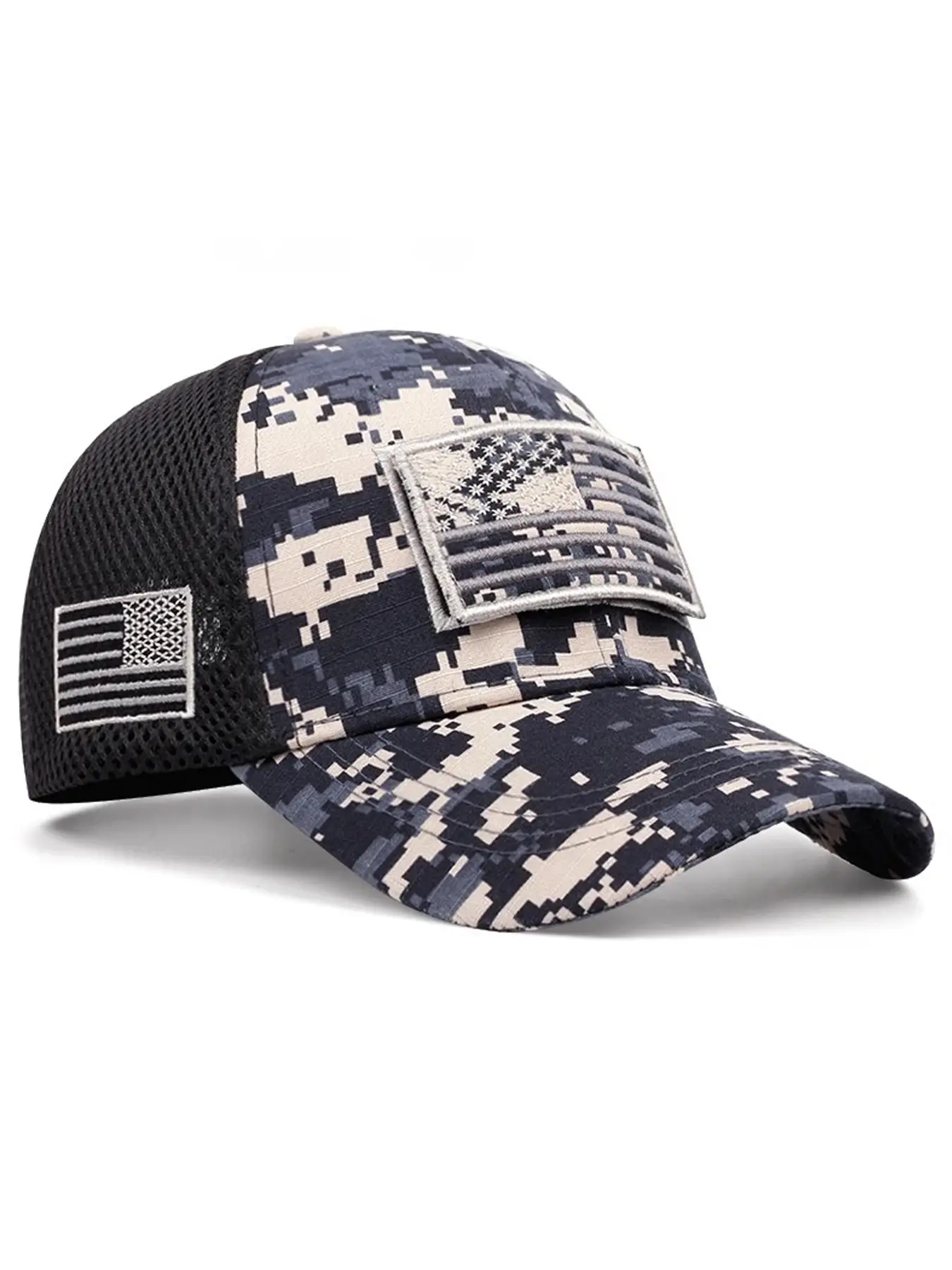 2025 Breathable Mesh Hat Embroidered American Flag Men's Street Camouflage, Skateboarding Outdoor Sports Sunshade Casual Sports Cap Baseball Hat Camo Trucker Cap Street Fashion Cap Cool Hat Trucker Hats
