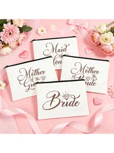 Bride Tribe Makeup Bags - Bridesmaid Gift, Mother of the Bride/Groom Wedding Accessory Bags,Versatile Cosmetic Storage Bag, Gift for Friends