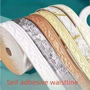 1reel Self-Adhesive Waterproof Baseboard Line, Thickened Waistline Door Frame, Background Wall Frame, Edge Sealing, Edge Closure, Wall Aesthetics, Wall Trim, Easy Install, Premium Look