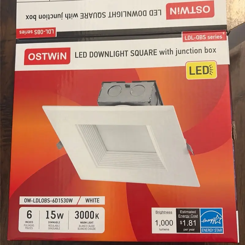 LED downlighting square with junction box