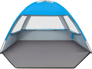 Beach Tent Sun Shelter for 3/4-5/6-7/8-10 Person, UPF 50+ UV Protection Beach Canopy, Lightweight and Easy Setup Cabana, Portable Beach Shade Tent