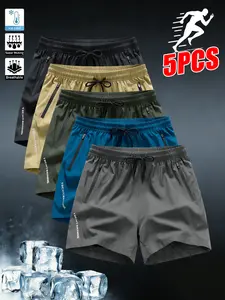 Men’s minimalist athletic shorts set, stylish and multifunctional, featuring a drawstring and zippered pockets, perfect for everyday workouts and outdoor activities. skin-friendly smooth soft fabric suitable loose-fitting men large quality polyester