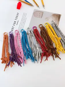 Hand-woven fringed leather pendant, miu series bag hanging, unique, versatile and high-end woven decorative pendant, Charms for Bags