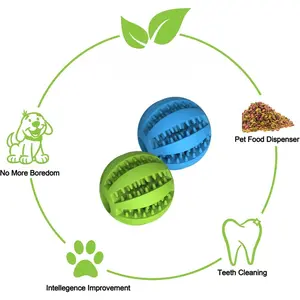 Set Of 2 Dog Teething Toys Ball Treat Dispensing Dog Puzzle Toys Interactive Small Medium Dog Chew Enrichment Toys for Boredom Brain Stimulating Game to Keep Them Busy
