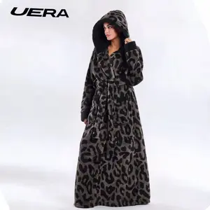 Leopard Print Bathrobe Unisex with Pockets Belt and Hat, Thick Home Essential, Style, Must-Have for Home Use