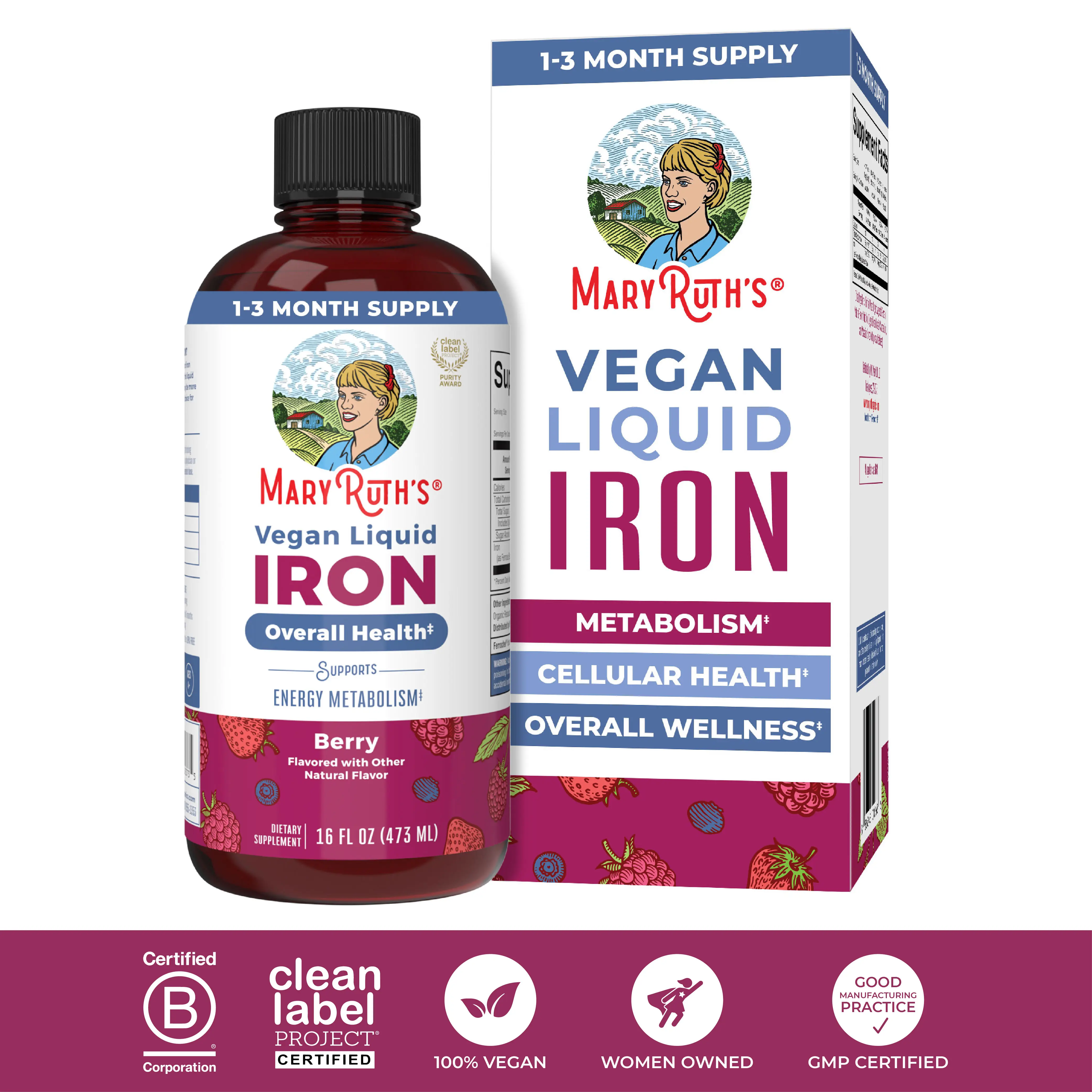 MaryRuth's Liquid Iron Supplement for Women, Men, & Kids 4 & Up - Iron for Healt...