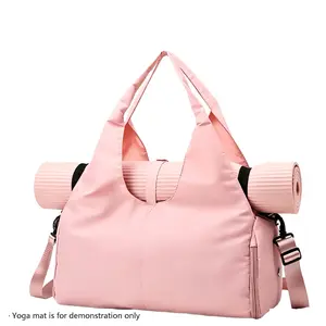 Multi-FunctionalTote Duffle Bag with Large Main Compartment, External Shoe Pocket, Detachable Adjustable Shoulder Strap and Top Handles, Casual Hobo Handbag for Travel, Sports, Work and Everyday Use