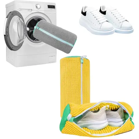 Laundry Shoe Washing Bag for Washing Machine - Protect Your Footwear during the Wash Accessories shoe washing,Mesh Accessory mesh laundry Grey