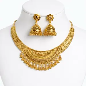 24k gold plated set with Jhumka earrings