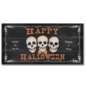 Courtside Market Halloween Vintage Sign 12x24 C anvas Wall Art