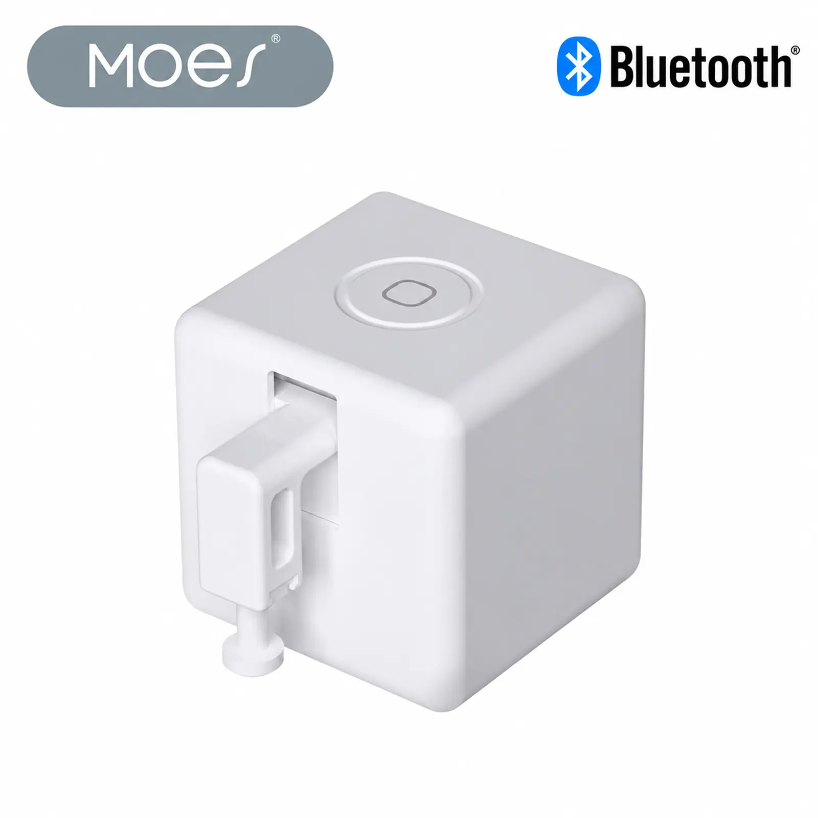 MOES Bluetooth Fingerbot Plus Hi-Tech Customizable App Wireless Smart Home Button Controller, Touch Control, No-Wiring Light Switch, Battery-Powered, Works with Alexa & Google Home - Timer Control, Add-On Sticker, Easy Installation, Hi Tech Smart Home Con