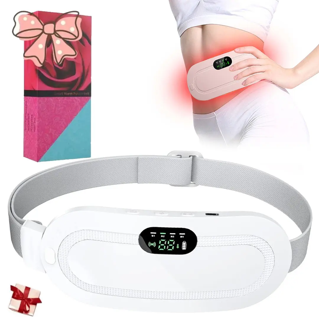 Menstrual Heating Pad Smart Uterus Warmer Belt, Cordless Heating Pad, Electric Waist Belt, Waist Vibrating Abdominal Massager, Multifunctional Heating Pad, Period Heating Pad, Stomach Heating Pad