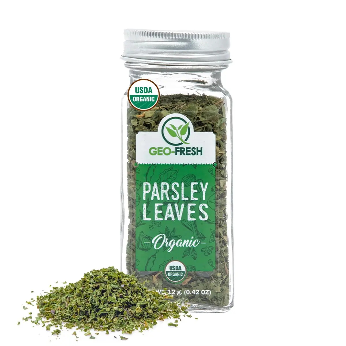 Geo-Fresh Organic Parsley, 0.42 oz (12g), Seasoning | Soups & Salads | Non-GMO, Kosher, 100% Organic, Gluten Free, USDA Certified